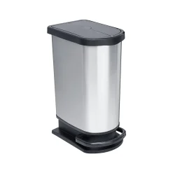 ROTHO Treteimer Duo 50 L PASO, Farbe:Silber Metallic