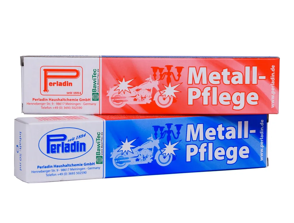 Perladin Premium Metallpflege 2x Metallreiniger Paste EdelGlanz Tube 50ml Edelstahlpflege