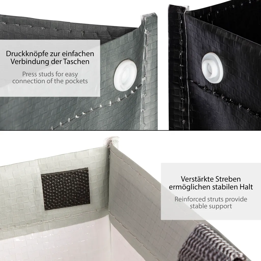 ONVAYA® Mülltrennsystem 3fach | Abfalltrennsystem Aus Taschen | Einzelne Taschen Für Papier, Plastik Und Glas Jeweils 44L | Einfach Zu Tragen Und Abzuwischen | Mülltrennsystem Für Die Küche – Bild 6