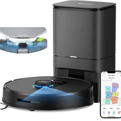 360 SMARTAI Botslab S8 Plus Staubsauger Roboter Mit Absaugstation 4L, 2700Pa Saugroboter Mit Wischfunktion Lasernavigation,Kartierung Mehrerer Etagen