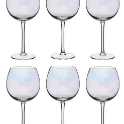 Creaflor 6er Set Weingläser BARCRAFT IRIDESCENT Für 500ml Bunt Irisierend KitchenCraft