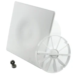 VONLIS Wohnraumlüfter Lüfter Deckenlüfter Ventilator Badventilator Badlüfter Kugellager Rückstauklappe Ø 100 Mm Zugschalter Hochglanz Weiß