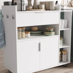 Xonox-home Servierwagen "Karl" In Weiß Universal Haushaltswagen Auf Rollen Mit Vielen Einsatzmöglichkeiten