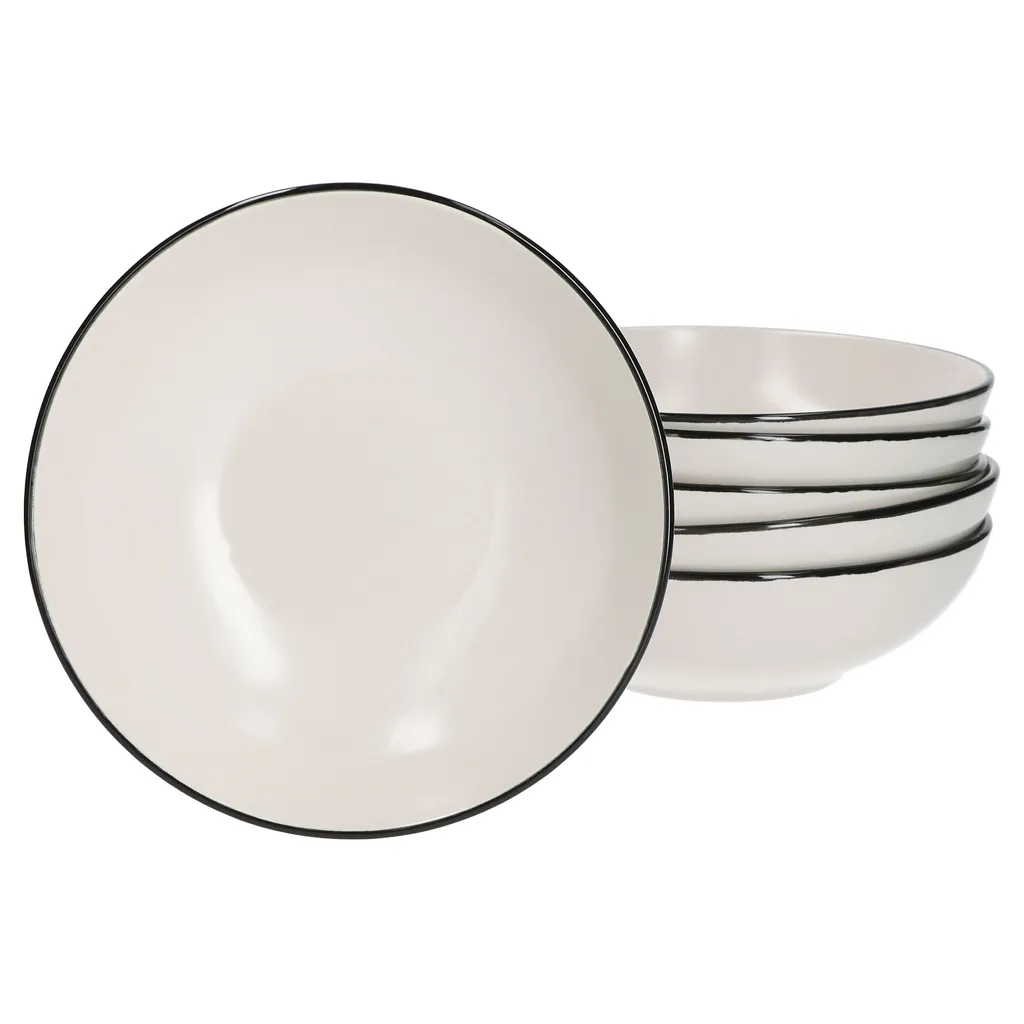 Van-Well 24tlg. Geschirrset Campo Creme 6 Pers. Kaffeebecher Suppenteller Kuchenteller Speiseteller – Bild 4