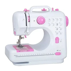 Elektrische Nähmaschine Tragbar Mini-Nähmaschine 2 Geschwindigkeit Mini Reisenähmaschine Nähen Maschine Doppelgewinde Foot Pedal Fusspedal Retoo