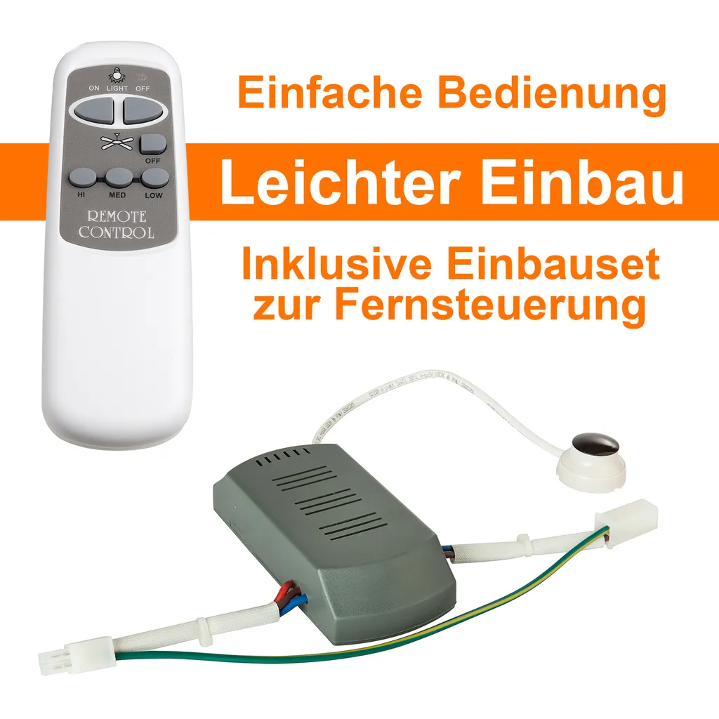 Globo Lighting Deckenventilator Mit Fernbedienung Und Licht Ventilator Lampe Holz Optik 106 Cm – Bild 7