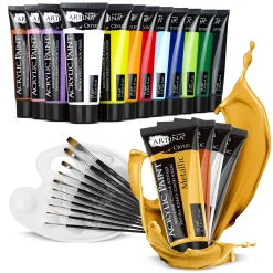 Artina Acrylfarbenset Mit 4 Metallic Acrylfarben Bergamo (27tlg)