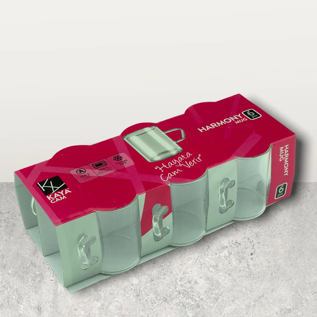 Kayacam Harmony Teegläser Teeglas Kaffeegläser Kaffeeglas Mit Henkel 6 Gläser 250ml K141 – Bild 5