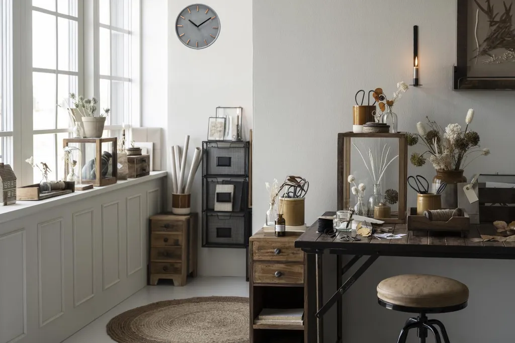 LS-LebenStil Vintage Wanduhr Beton Grau Kupfer 28cm Rund Schwarze Zeiger Quarzuhr Küchenuhr – Bild 4