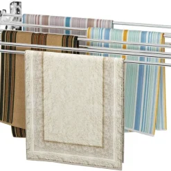 COSTWAY Wäscheständer Zur Wandmontage, Wandtrockner Ausziehbar Aus Edelstahl Mit 8 Stangen, Platzsparender Wandwäschetrockner, Tragkraft 25 Kg, Für Waschküche, Badezimmer