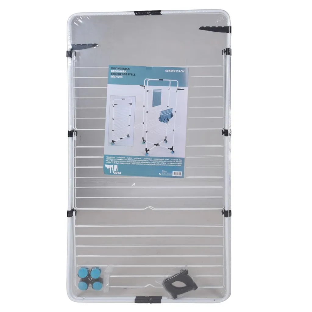 Universell Vilde Wäschetrockner | Wäscheständer | Turmwäscheständer Mit 3 Ebenen Groß Klappbar Auf Rollen 30 M Leinenlänge – Bild 6