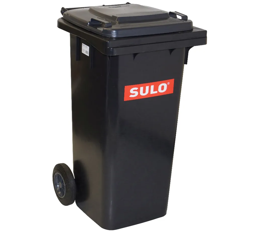 Müllgroßbehälter 120l HDPE Anthrazitgrau Fahrbar,n.EN 840 SULO – Bild 4