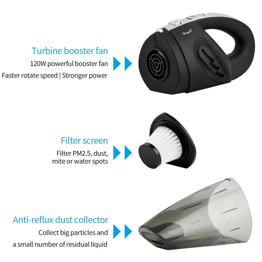 CkeyiN Akku-Handstaubsauger, Wiederaufladbarer, Leistungsstarker Zyklon-Nass-Trocken-Sauger Für Die Reinigung Von Tierhaaren, Staub Und Kies – Bild 7