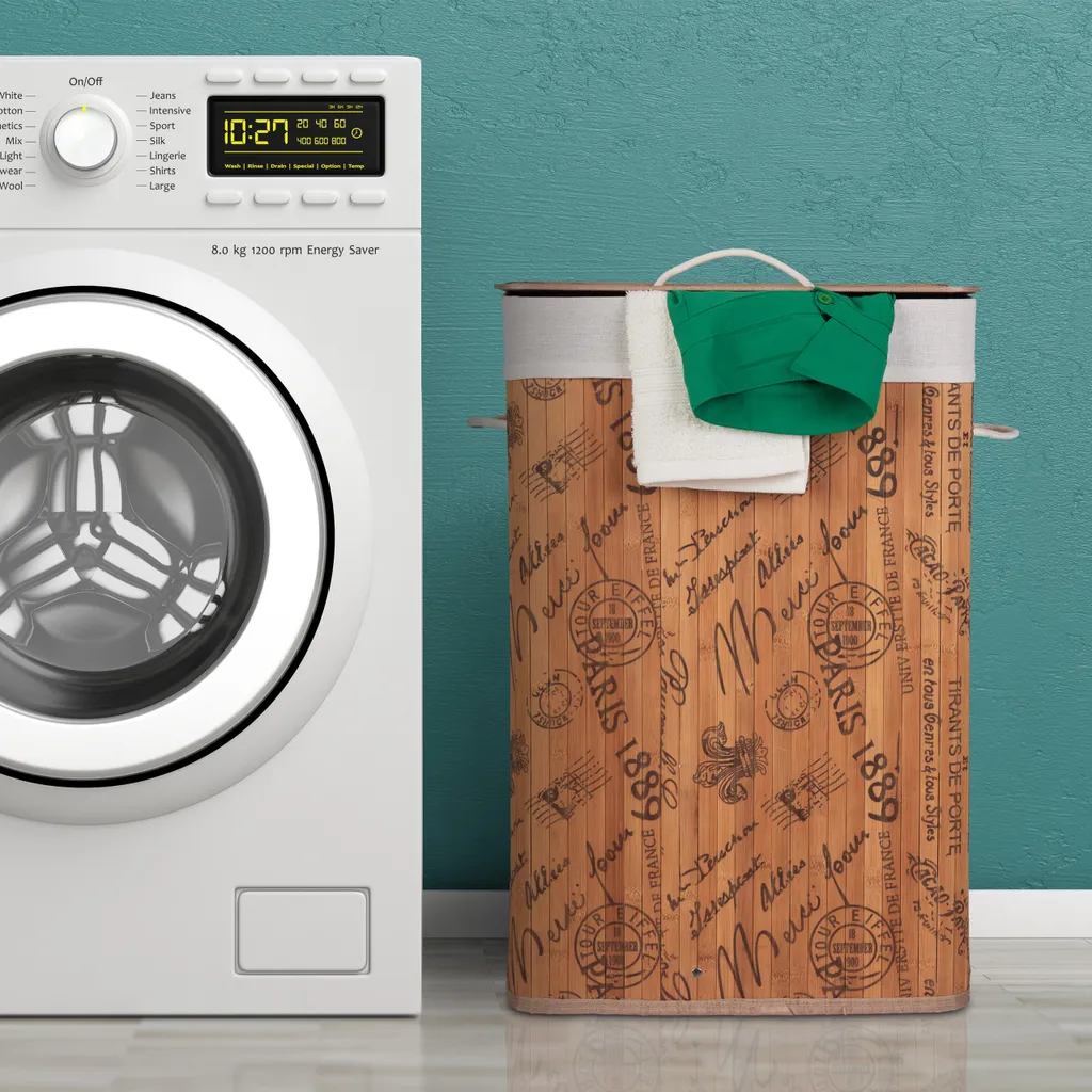 Relaxdays Wäschekorb Bambus Faltbar – Bild 2