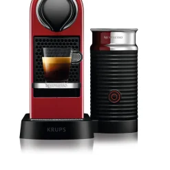 Krups XN7615.19 Nespresso Citiz & Milk Kaffeekapselmaschine (1260 Watt, Wassertankkapazität: 1l, Pumpendruck: 19 Bar) Rot
