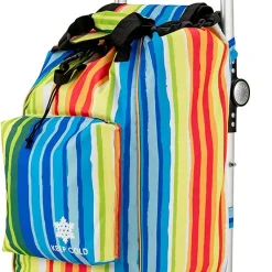 COSTWAY 53L Einkaufstrolley Mit Kühlfach Und 2 Haken, Einkaufswagen Klappbar, Handwagen Abnehmbare Einkaufstasche Zum Einkaufen, Campen, Transport