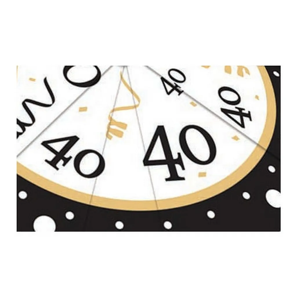 Bristol Novelty Ltd Bristol Novelty - Cocktail-Schirmchen, 40. Geburtstag 12er-Pack - Papier, Holz BN2634 (Einheitsgröße) (Schwarz/Weiß/Gold) – Bild 2