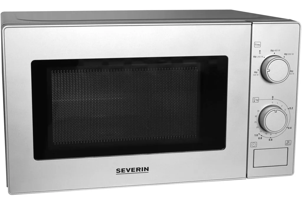 Severin MW 7899, Arbeitsplatte, Solo-Mikrowelle, 20 L, 700 W, Drehregler, Edelstahl – Bild 3