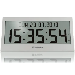 BRESSER LCD Jumbo DCF Funkuhr Wanduhr Farbe: Grau