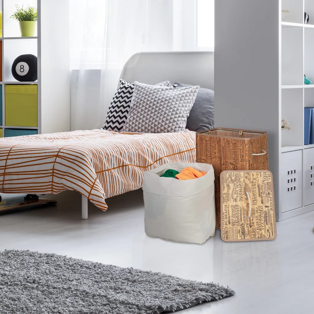 Relaxdays Wäschekorb Bambus Faltbar – Bild 5