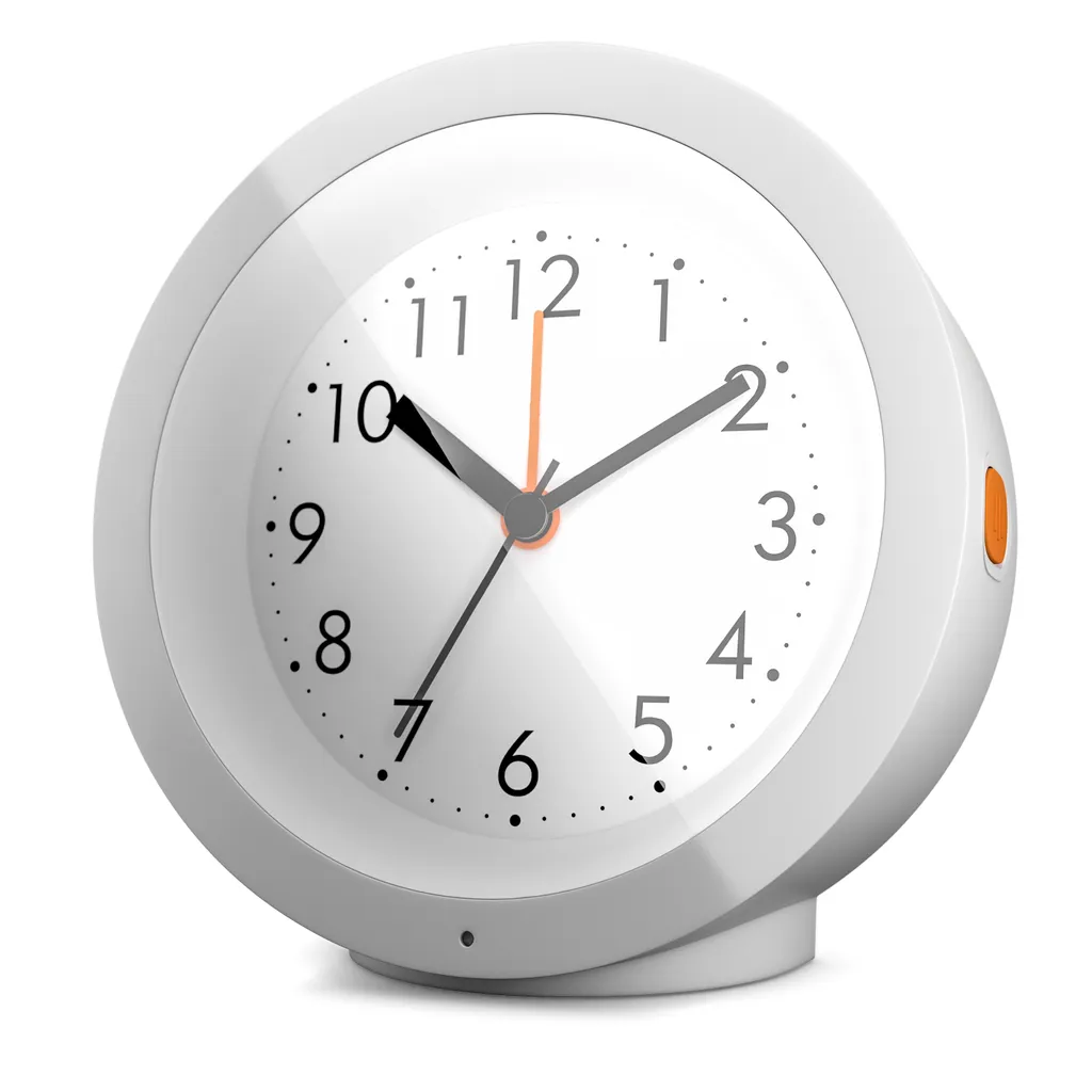 Mebus Wecker Mit Schlummerfunktion / Großes Display / Rund / Hintergrundbeleuchtung / Farbe: Weiß / Modell: 25629 – Bild 4