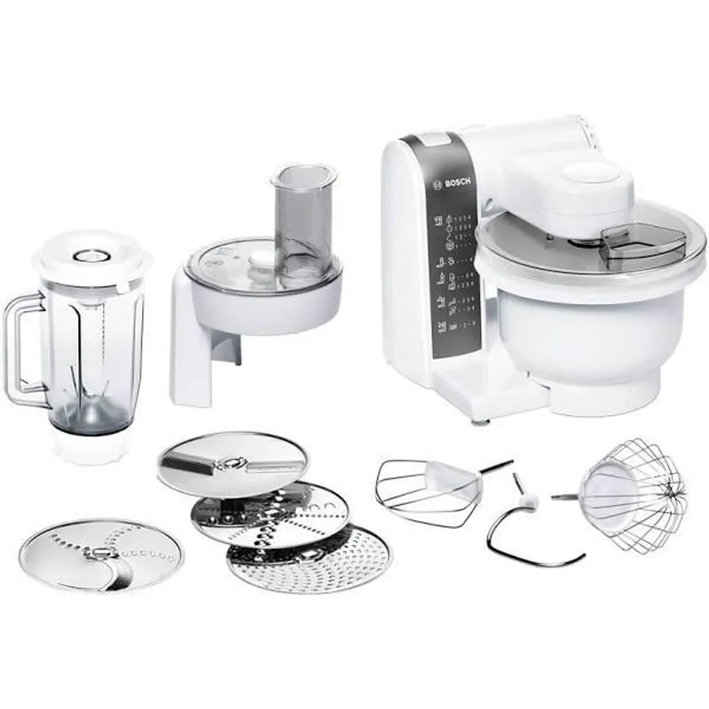Bosch Küchenmaschine MUM4830 600 Watt Weiß Mixer Raspel Reibe Rühr-/Schlagbesen – Bild 2