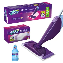 Procter & Gamble Swiffer WetJet Bodenwischer Starterset + 1,25L Lösung +20 Tücher + Systemstarter