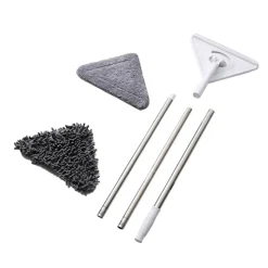 Jinaishop 360° Schleuderreinigung Triangle Cleaning Glass Mop Mit Gratis 2 Mop