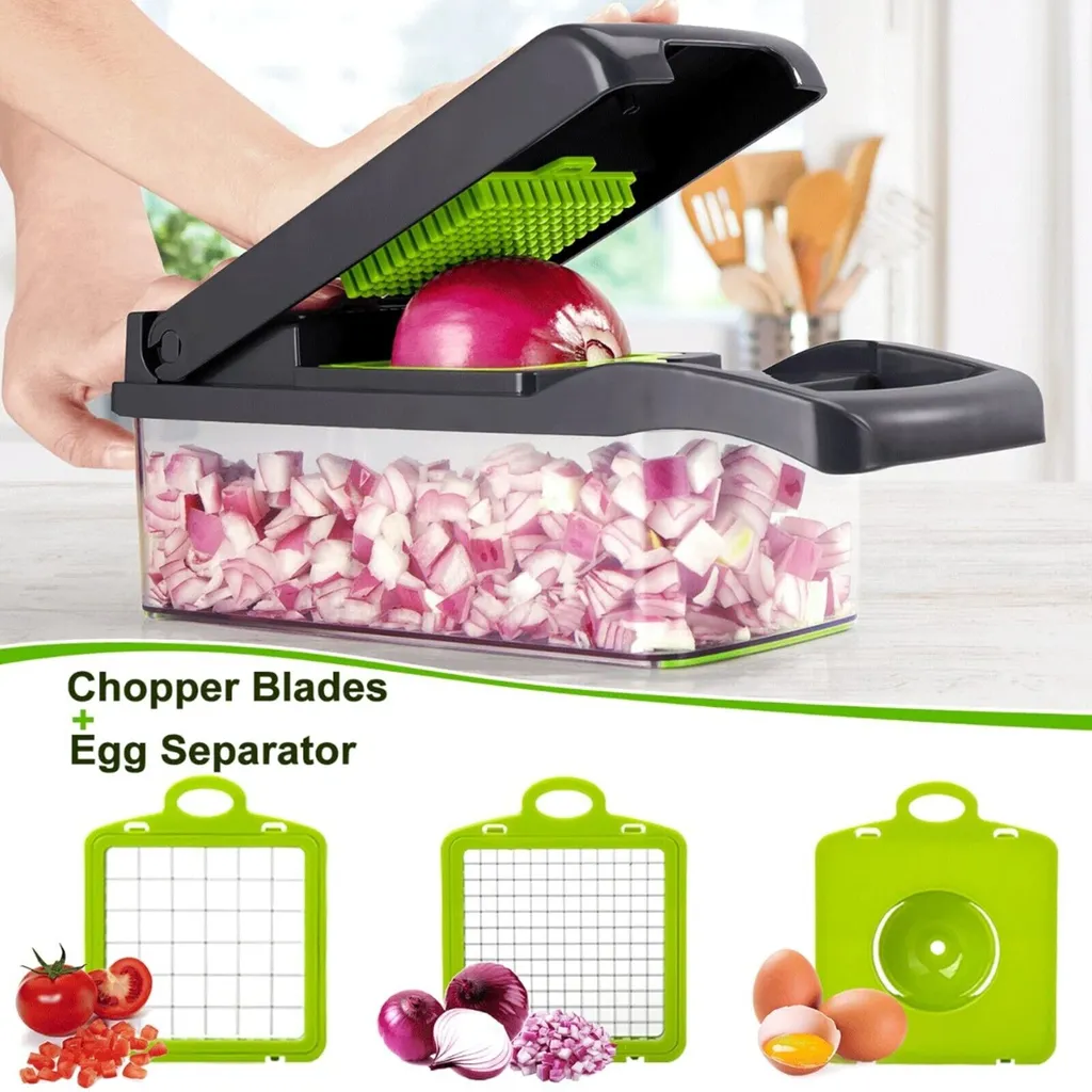 TELANKS 15 In 1 Gemüseschneider, Gemüsehobel Edelstahl Küchegeräte – Bild 2