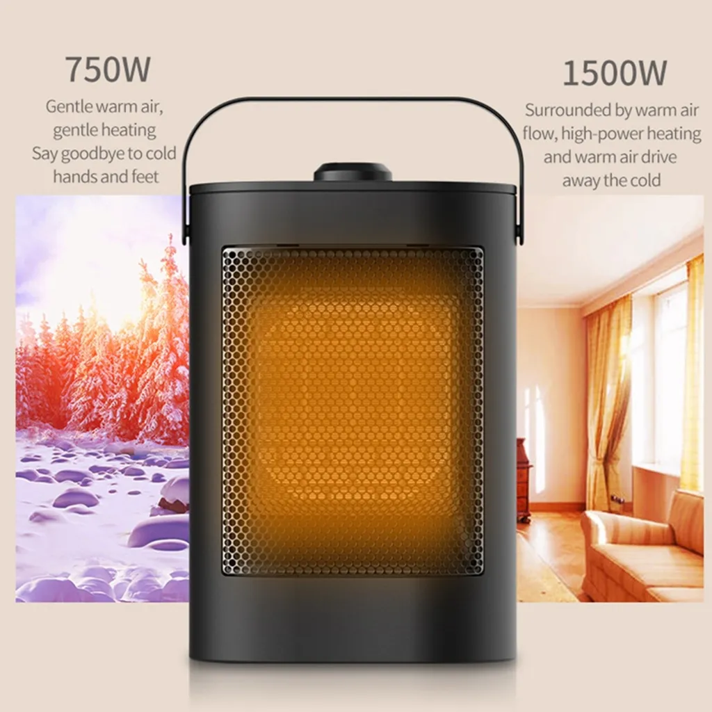 Jinaishop 1500W Keramik Heizlüfter Schnellheizer Heizgerät Heizung Elektro Heizer – Bild 3