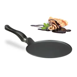 Relaxdays Crêpespfanne Aluguss Schwarz 25 Cm