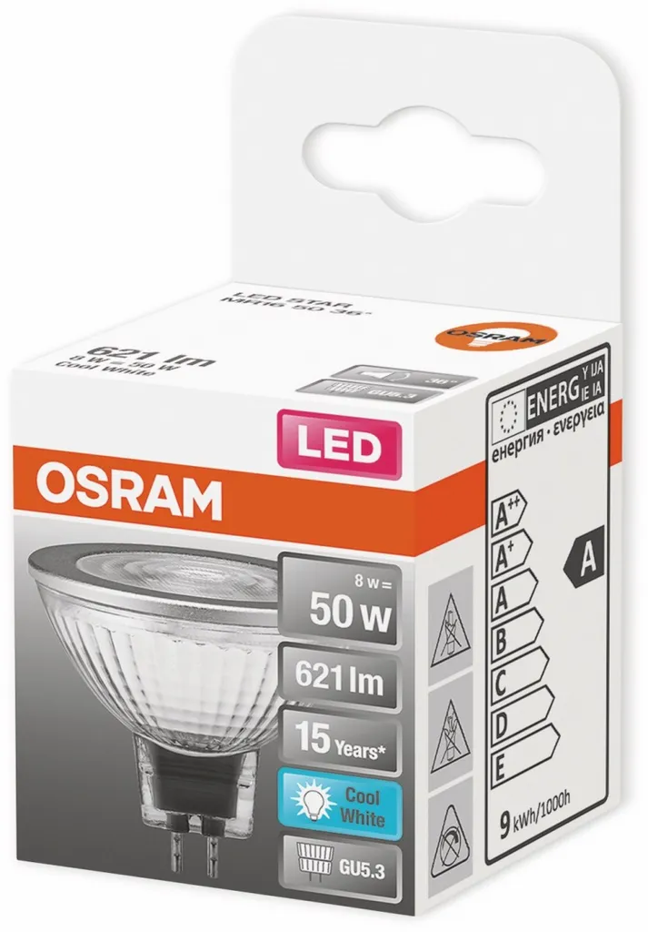 Osram LED Reflektor Star MR16 50 GU5.3 8 W Neutralweiß, Klar – Bild 6