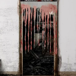 Elite Blutiger Fetzenvorhang Halloween-Deko Weiss-rot 97x137cm