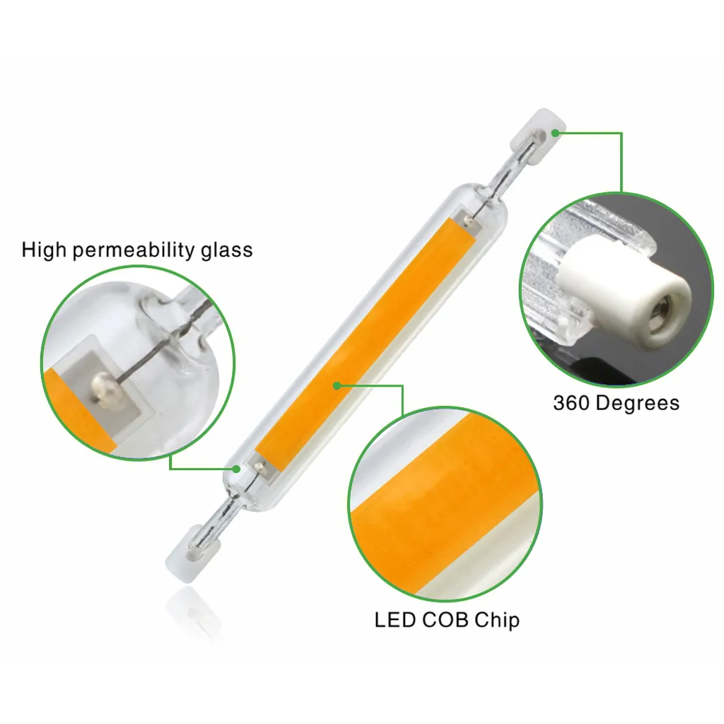 PMS 4 Stück R7S 10W LED Warmweiß Lampe Dimmbare COB Glasröhre Ersetzen Halogenlampe 100W – Bild 4