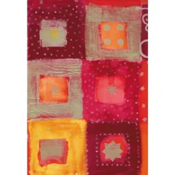 Decopatch Décopatch-Papier 807 Quadrate Groß Rot/lila/gold, 30 X 40 Cm