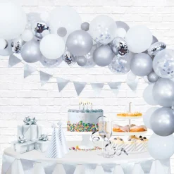 Globos Ballongirlande Zum Selber Basteln, Silberfarben, 71-teilig
