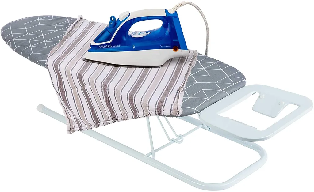 ONVAYA Tischbügelbrett | Mini Bügelbrett | Bügeltisch | Kleines, Platzsparendes Bügelbrett | Grau – Bild 7