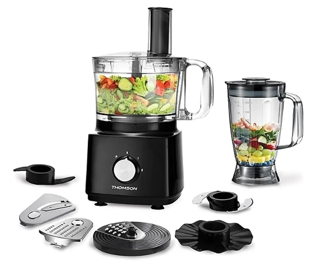 THOMSON Multifunktionsküchenmaschine 750 Watt, Volumen 1,8 Liter, Schwarz – Bild 6