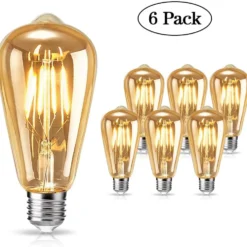 XS Vintage Glühbirne, LED Glühbirne E27 4W Warm Licht Vintage Antike Glühbirne Retro Filament Lampe Für Nostalgie Und Retro Beleuchtung Im Haus Café Bar Usw - 6 Stück