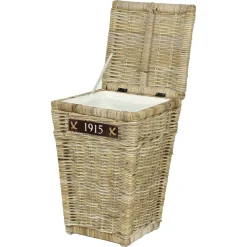 Fair-Shopping Korb Kubu Grau Rattan Wäschekorb Wäschesammler Wäschetrommel Mit Entnehmbarer Tasche