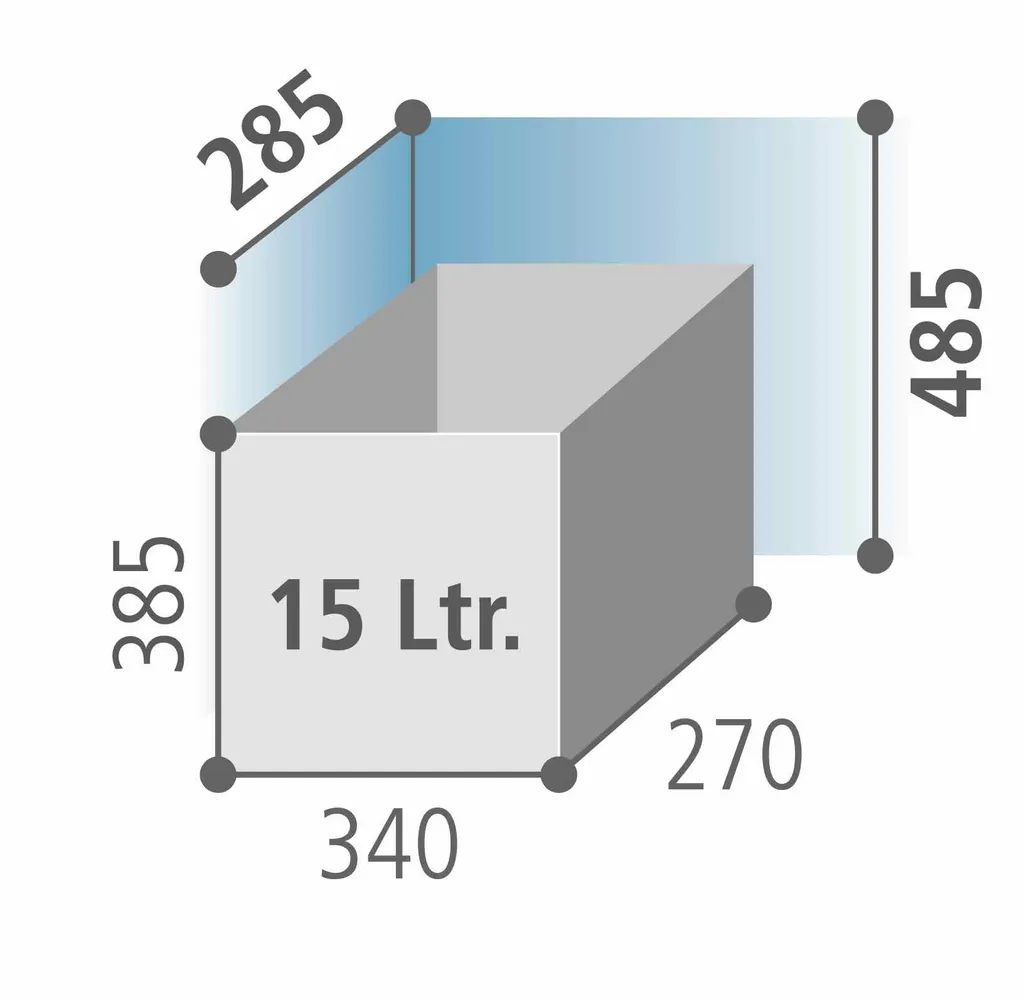 Wesco Rondo Einbaumülleimer - Rund, Silber, Fassungsvermögen 15 Liter – Bild 2