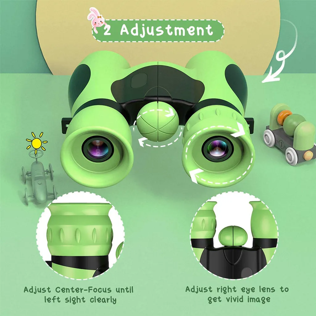 Mmgoqqt Fernglas Für Kinder, Ideales Geschenk, Spielzeug, 8 X 21, Hohe Auflösung, Echte Optik, Kompaktes Kinder-Fernglas, Stoßfest, Mini-Teleskop Für 3–12 Jahre, Jungen, Mädchen, Kinder, Vogelbeobachtung, Outdoor-Spiele,Green – Bild 6