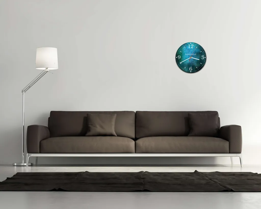 Homeyourself LAUTLOSE Runde Wanduhr Blau Struktur Aus Metall Alu-Verbund Lautlos Uhrwerk Rund Modern Dekoschild Bild 30 X 30cm – Bild 2