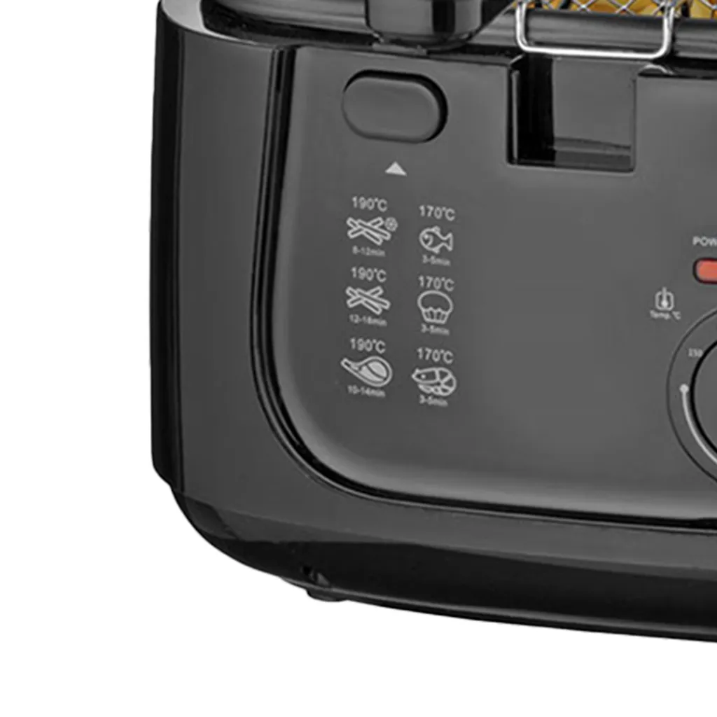 Lentz Kunststoff-Fritteuse 2,5 L,1800 Watt, Stufenlos Regelbares Thermostat, Schwarz – Bild 3