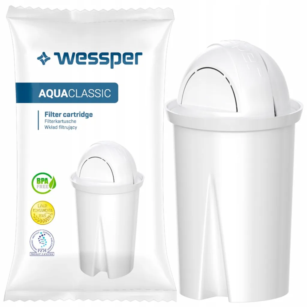 Wessper Wasserfilterkanne Aus Glas 2.5 L Kompatibel Mit Brita Classic-wasserfilterkartuschen | Inklusive 1 Wasserfilter-kartusche, Reduziert Kalk Und Chlor, Grau – Bild 3