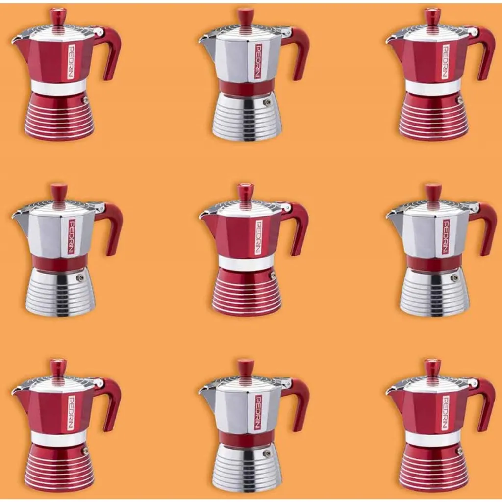 ESPRESSOKOCHER Aluminium Für 3 Tassen Espresso Maker PEDRINI INFINITY RED – Bild 2