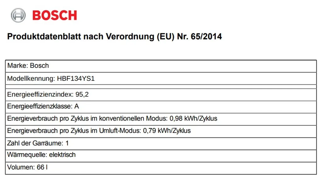 Bosch Backofen HBF134 Teleskopauszug, EcoClean Direct 60 Cm – Bild 9