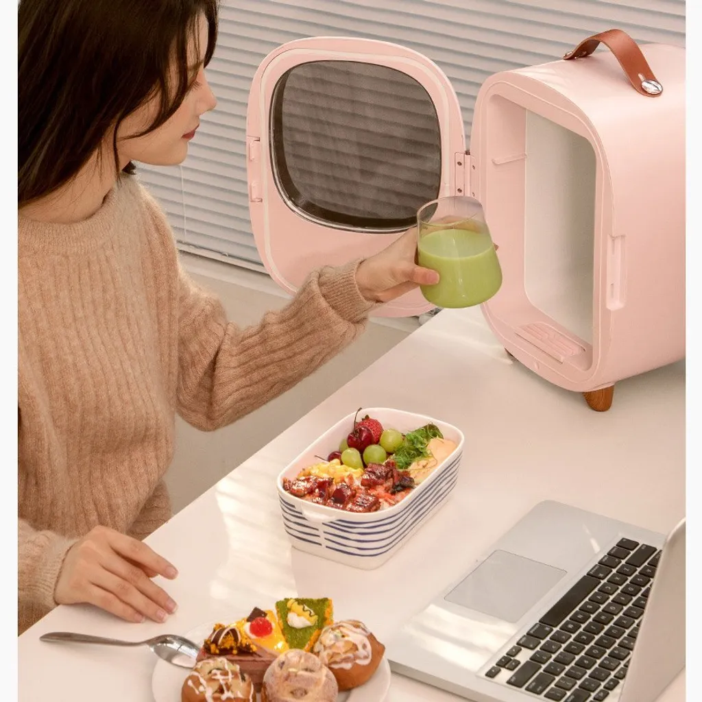 Baseus Mini Beauty Kühlschrank Für Kosmetik Reisekühlschrank Mit Heizung 8l 220V EU / 12V Weiß – Bild 15