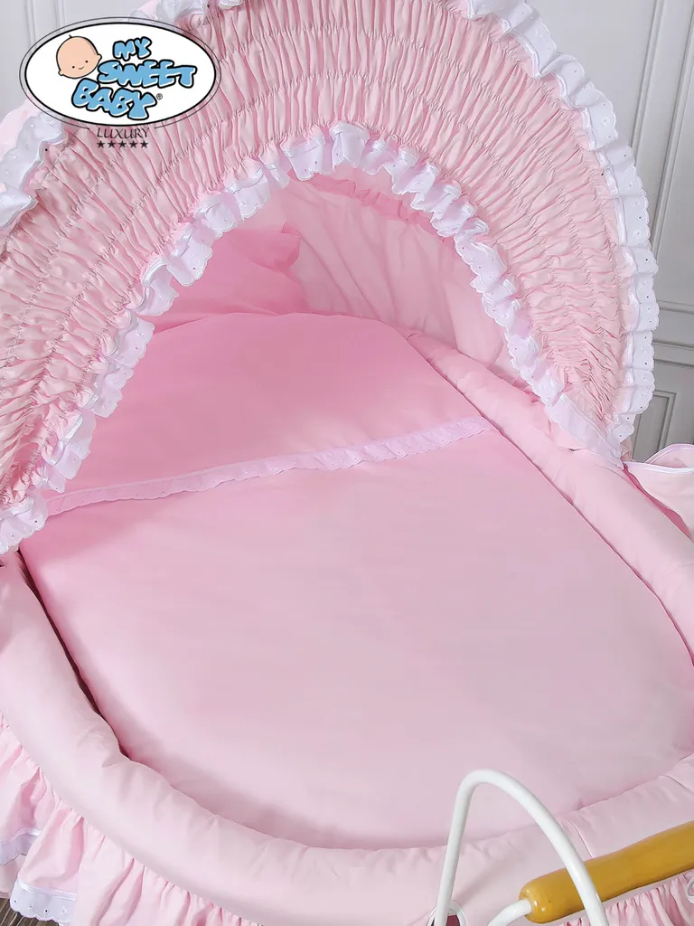 My Sweet Baby Stubenwagen Set Mit Ausstattung Rosa Für Mädchen Nostalgiestubenwagen Komplett KleinBaby – Bild 2