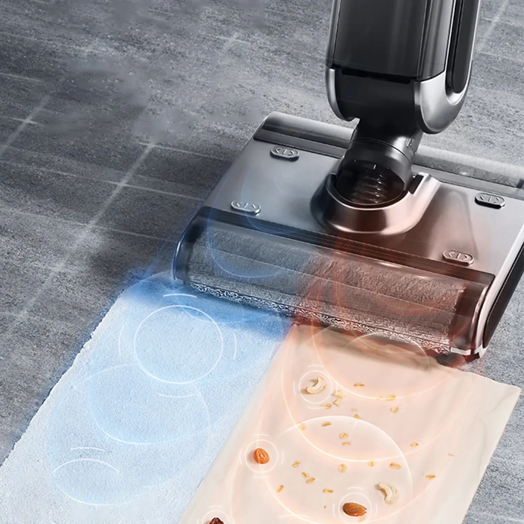 Uwant X100 Tragbarer Kabelloser All-in-One-Nass-Trocken-Staubsauger Für Mehrere Oberflächen Patentierte Doppelwalzenbürste Und Haarschneidegerät Selbstreinigende Intelligente Schmutzerkennung 600-ml-Wassertank 4000-mAh-Akku - Schwarz – Bild 7